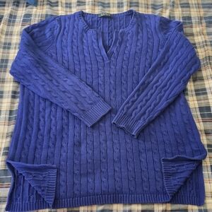 Ralph Lauren V-Neck Sweater in Rich Blue